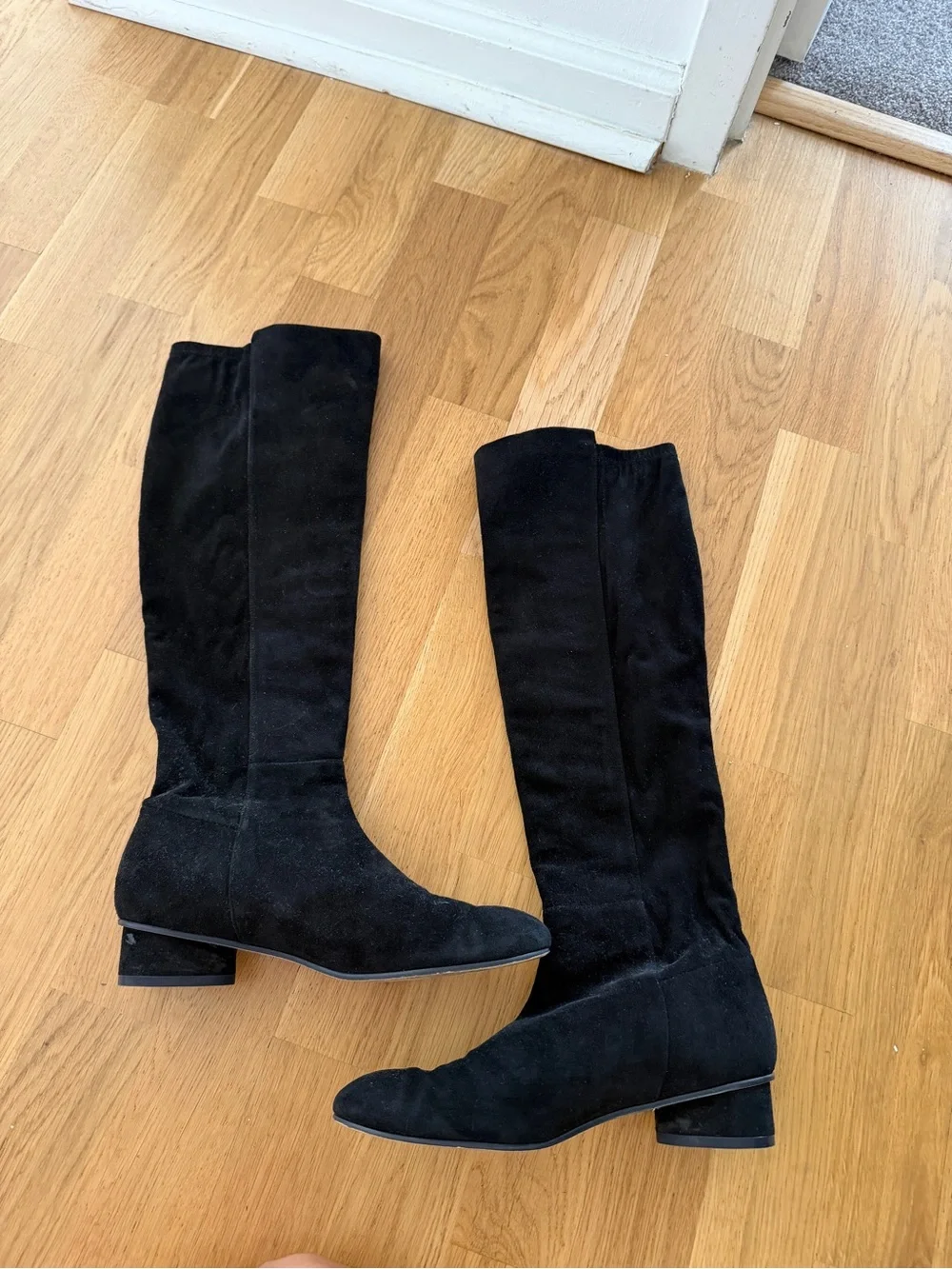 Stuart Weitzman Black Over-the-Knee Suede Boots